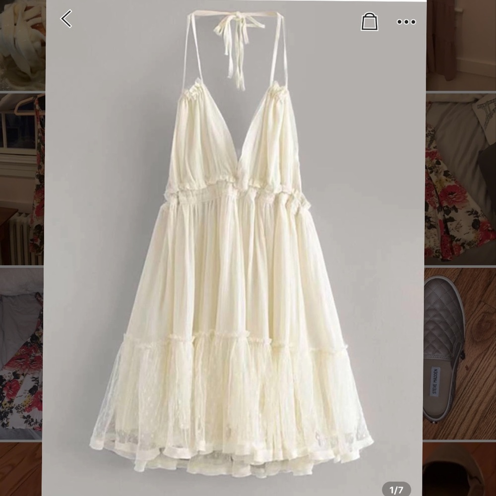 White ruffle summer dress